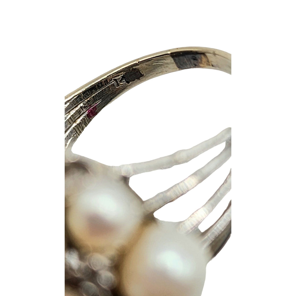 14KT Pearl & Diamond Vintage Ring (A5041)