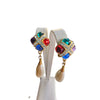 Vintage 80s Jeweled Clip Earrings (A4142)