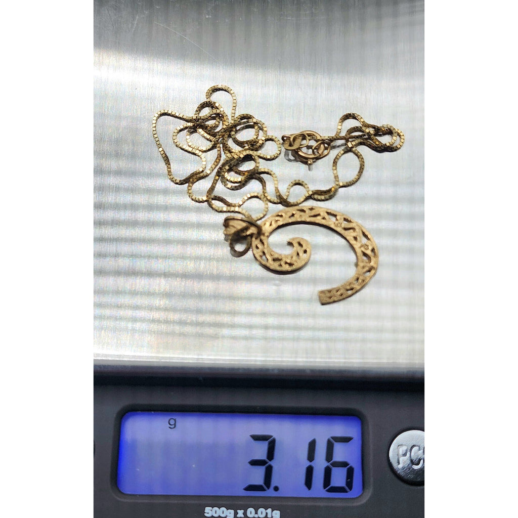 14KT Gold Vintage Pendant Necklace (A5045)