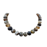 Vintage 8mm Assorted Agate Semi Precious Necklace (A671)