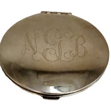 Vintage Engraved Silver Plate Pocket Mirror (A5079)