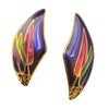Vintage Signed Berebi Enamel Clip Earrings (A4061)