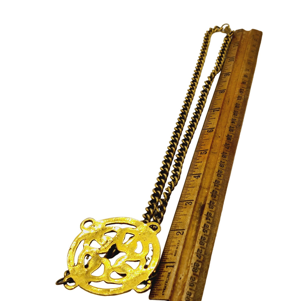 Vintage Signed Alva Museum Replicas Snake Brass Necklace (A571)