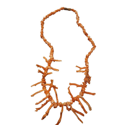 Vintage Czech Uniquely Faceted Glass Necklace (A4422)