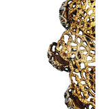 Vintage Brass Filigree Glass Dress Clip (A2221)