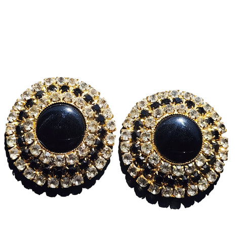 Vintage Pretty Haskellesque Style Hand Wired Rhinestone Earrings (A1835)