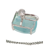 Vintage Sterling & Intaglio Glass Butterfly Bracelet Set (A604)