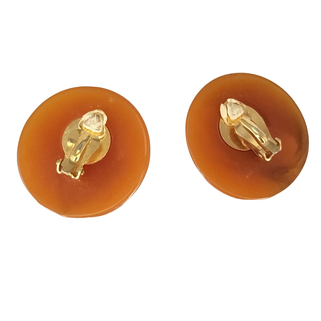 Vintage Resin Etruscan Earrings (A602)