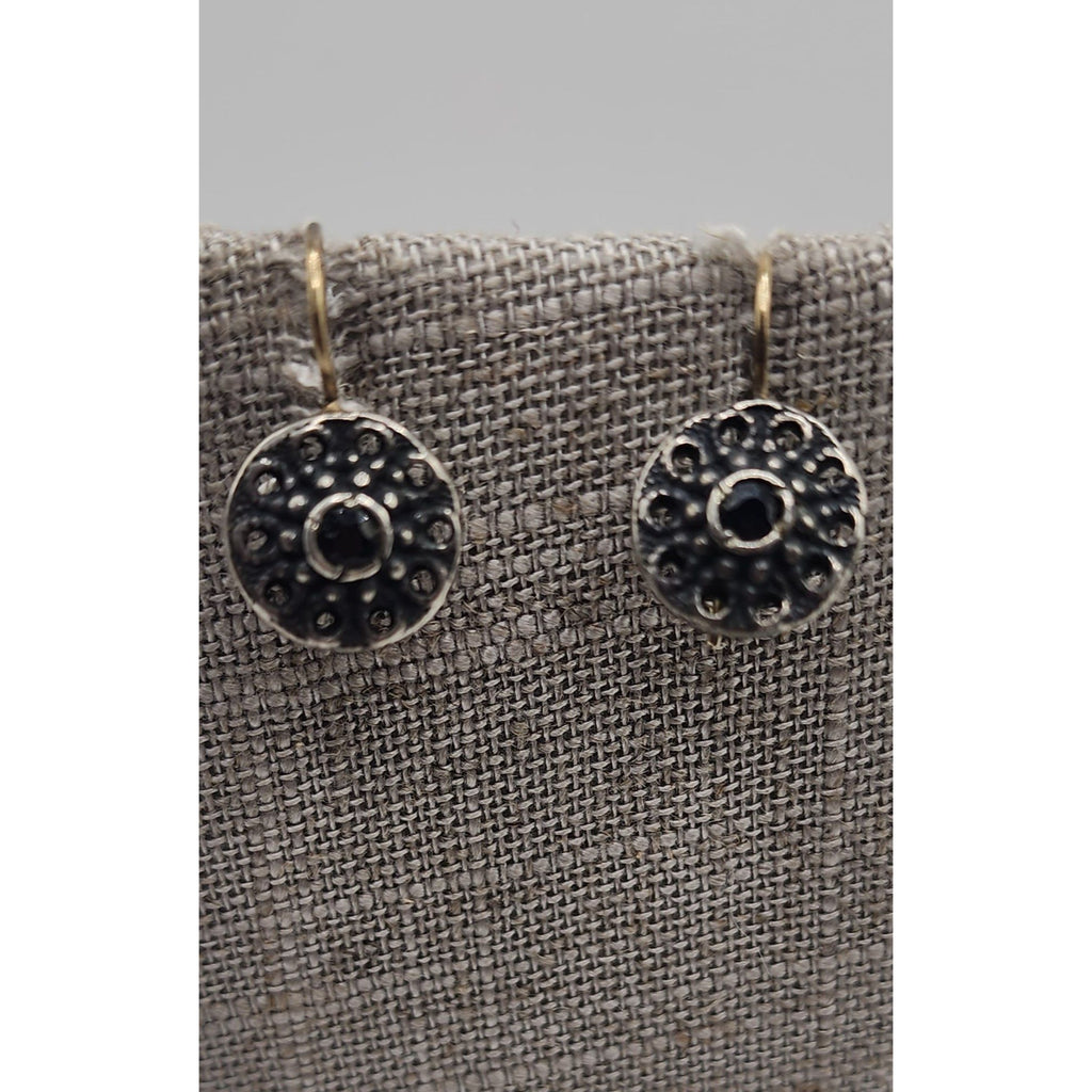 Sterling Silver Semi Precious Vintage Earrings (A5081)