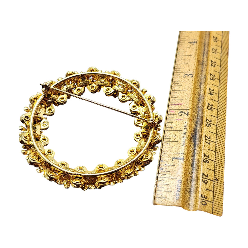 Vintage Stunning Rhinestone Wreath Brooch (A2271)