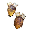 Vintage Marked Pat Pend Foil Glass Clip Earrings (A1839)