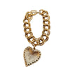 Vintage Signed Avon Chain Heart Charm Bracelet (A1840)