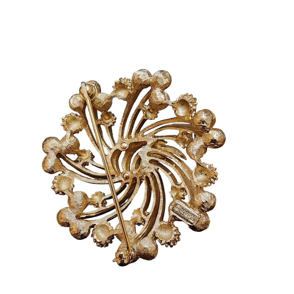 Vintage Signed Trifari Rhinestone Brooch (A1838)
