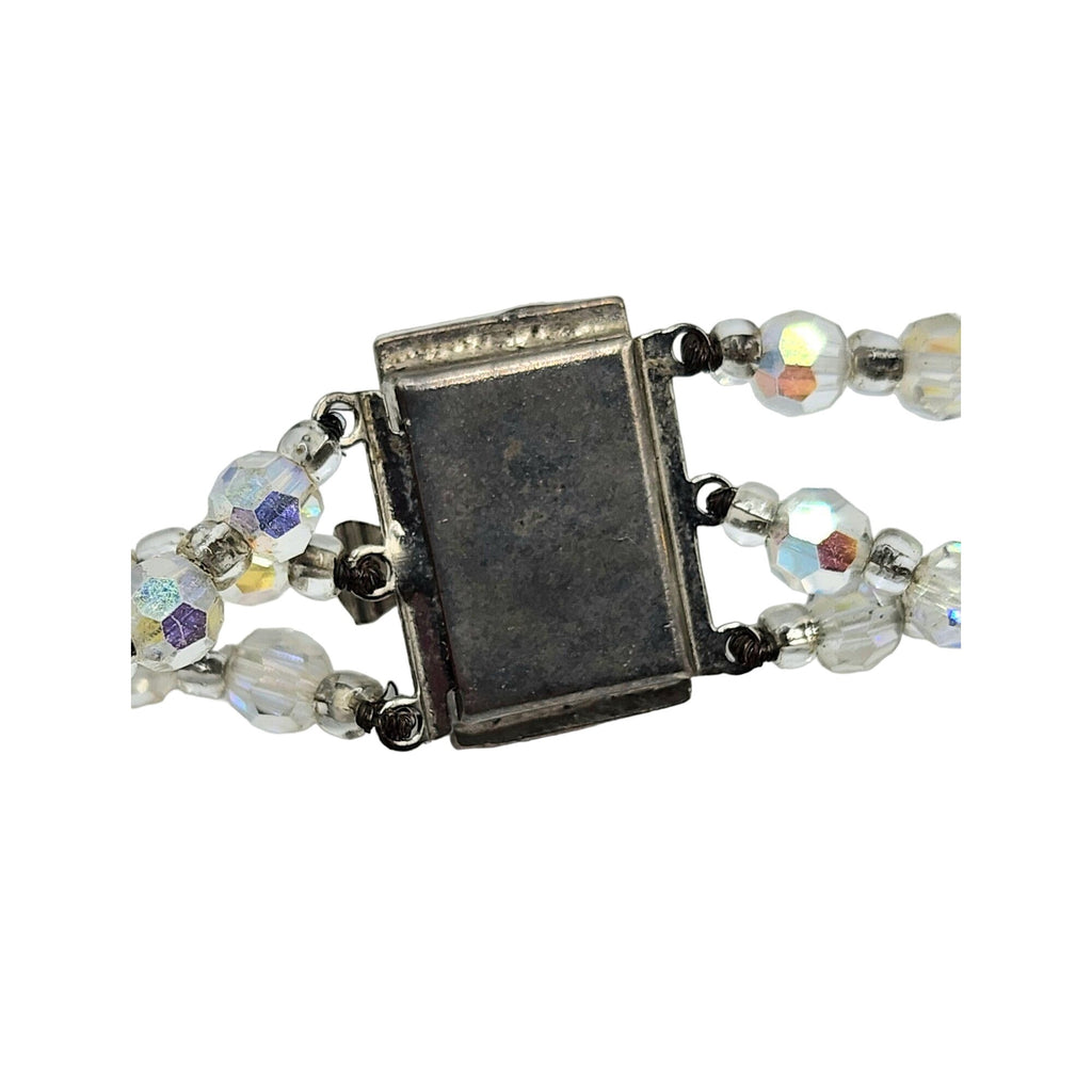 Vintage Three Strand Crystal Bib Necklace (A5066)