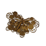 Vintage Older Brass Filigree Butterfly Brooch (A3691)