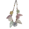 Vintage Early Molded Acrylic Flower & Leaf Necklace (A4398)