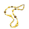 Vintage Older Striated Acrylic & Brass Beaded Necklace (A1969)