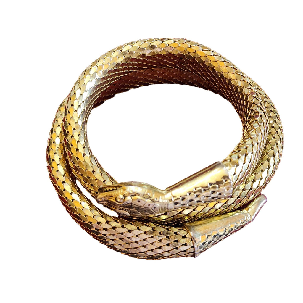 Vintage Signed Whiting & Davis Snake Wrap Bracelet (A2115)