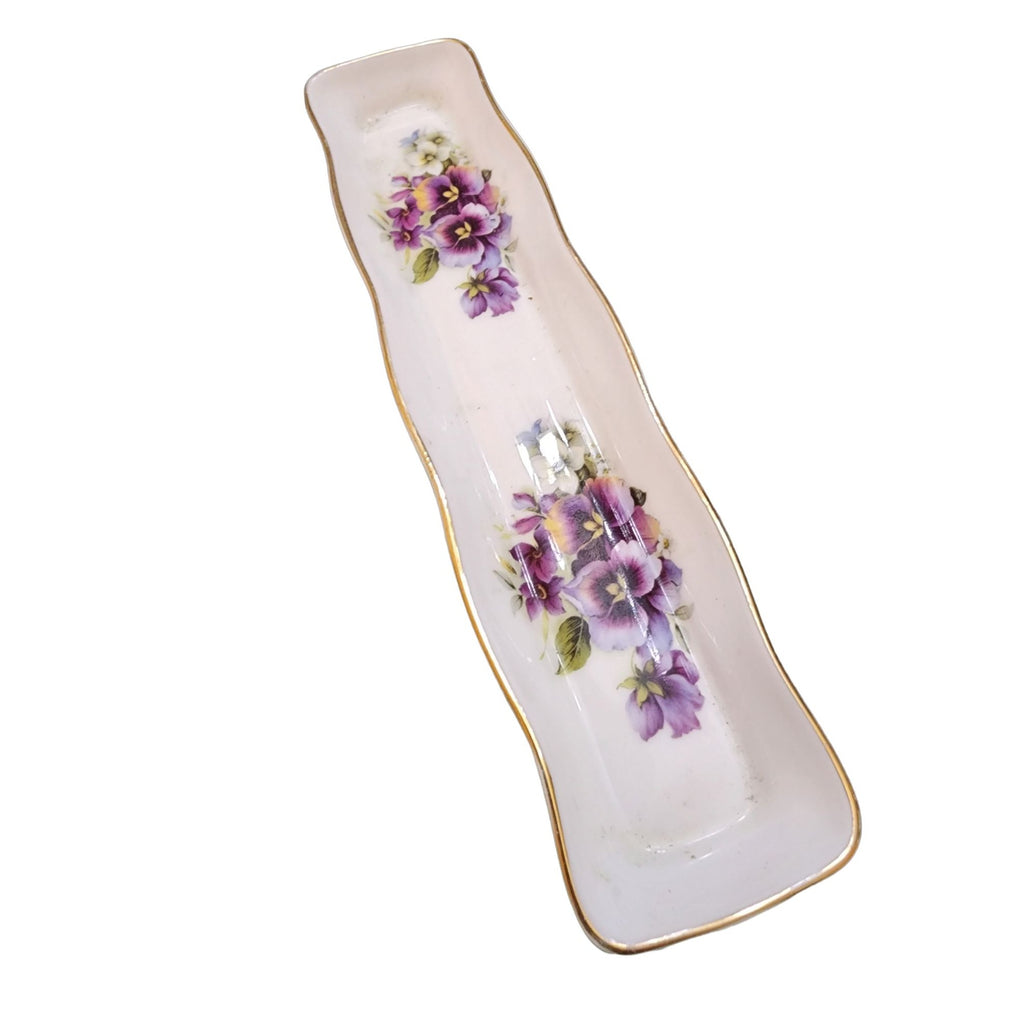 Bone China English Trinket Dish with Violets (A1957)