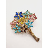 Vintage Exceptional Jeweled Flower Bouquet Brooch (A495)