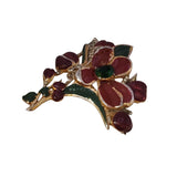 Vintage Enamel & Glass Pave Rhinestone Floral Brooch (A3656)