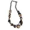 Vintage Hematite & Semi Precious Buddha Head Necklace by Bee Charming (A4062)