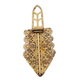Vintage Spectacular Enameled Brass Filigree Dress Clip (A1971)