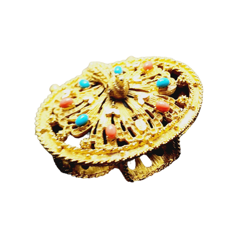 Vintage Rare Florenza Signed Peacock Lipstick Holder (A2267)