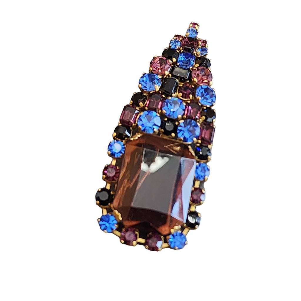 Vintage Huge Signed Rhinestone French? Brooch (A2695)