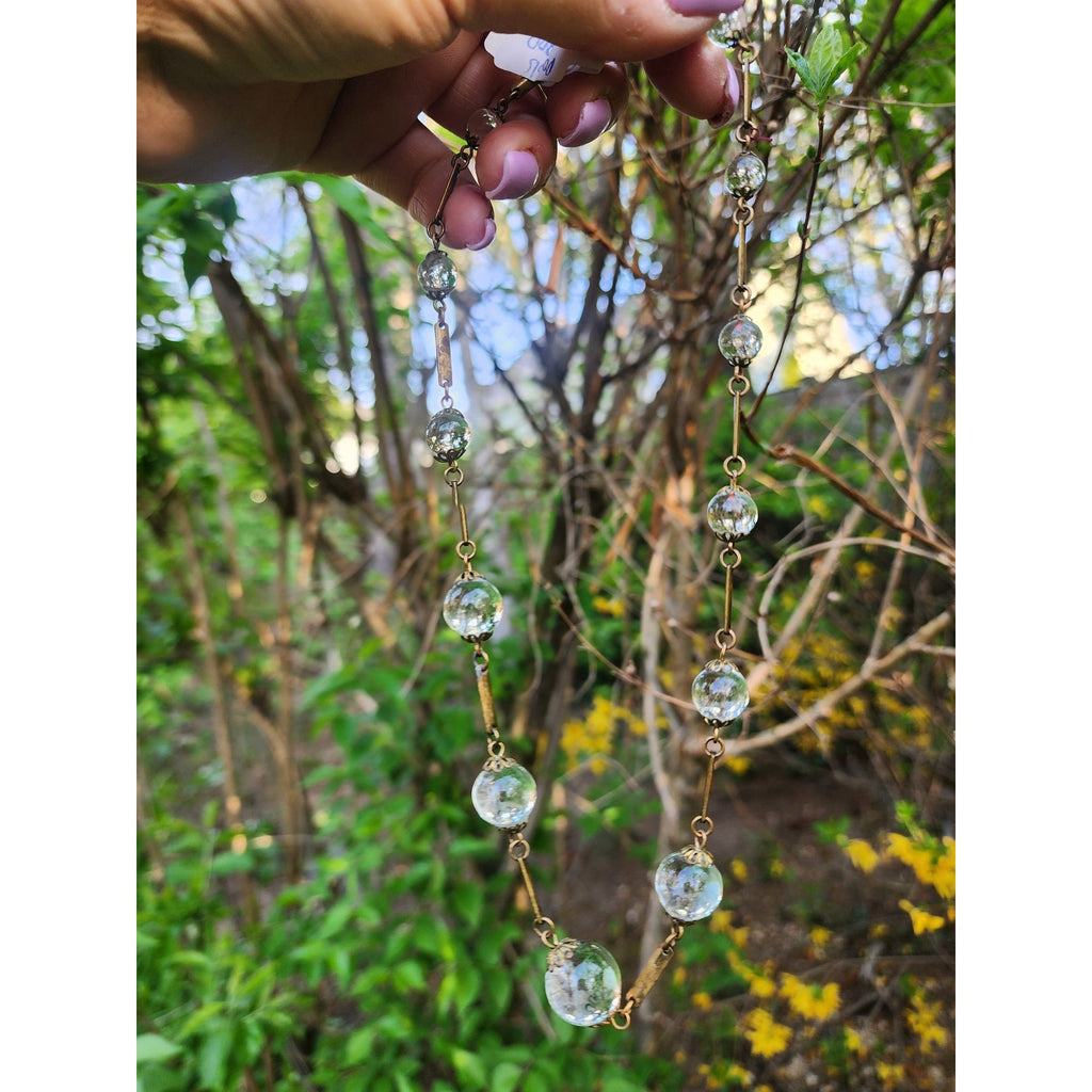 Antique Pools of Light with Brass Section Necklace