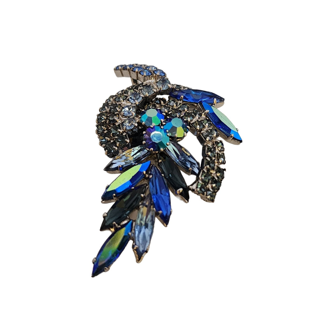 Vintage Unsigned Blingy Rhinestone Brooch (A3556)