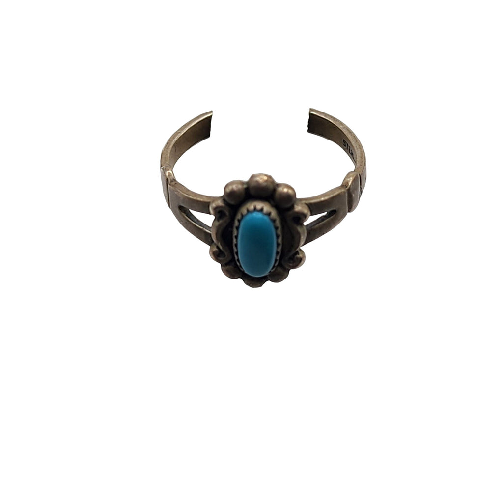 Navajo Sterling Silver Turquoise Vintage Ring (A5042)