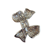 Vintage 80s Pave Rhinestone and Enamel Bow Brooch (A2021)
