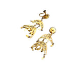 Vintage Etruscan Gold Tone Dangle Screw Back Earrings (A2727)