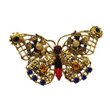Vintage Czechoslovakia Filigree Butterfly Brooch (A546)