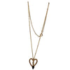 Vintage Rhinestone Heart Pendant Necklace (A6339)