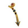 Signed G.N. Buonanno Mid Century Matte Gold and Semi Precious Brooch (A5773)