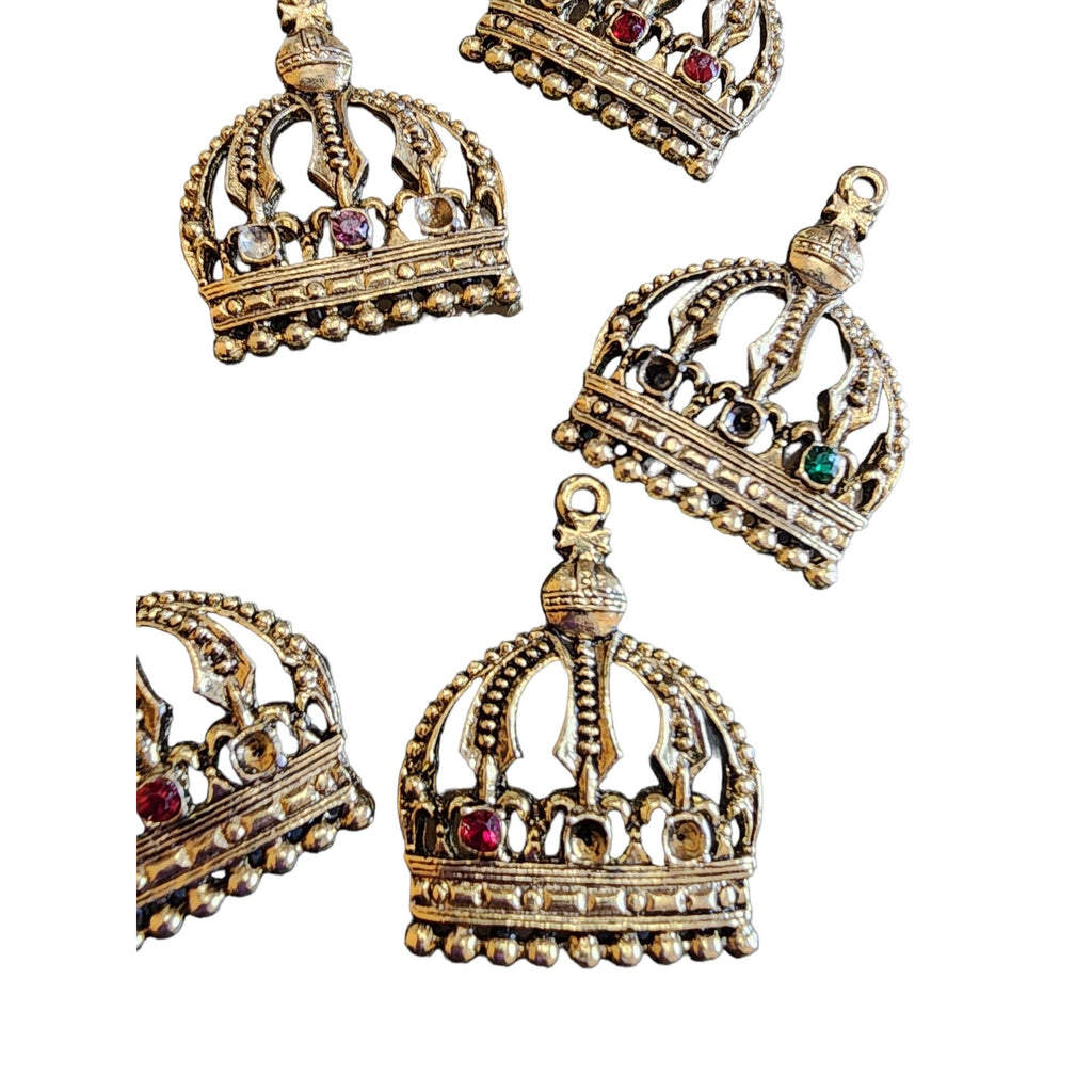 Vintage Crown Charms That Need Stones Lot of 9 (A1777)