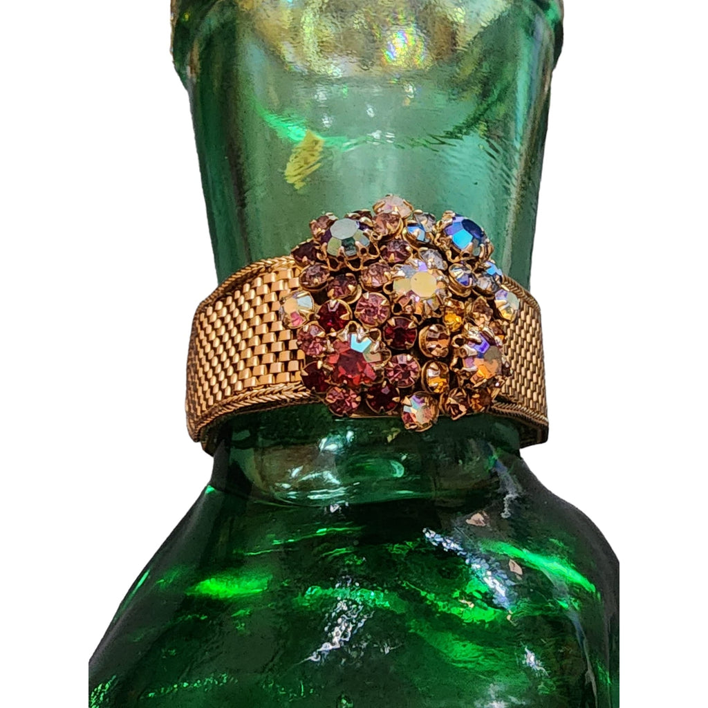 Beautiful Vintage Blingy Ab Rhinestone Mesh Adjustable Bracelet (A4827)