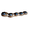Vintage Czech Faceted Glass & Brass Filigree Bracelet (A4270)