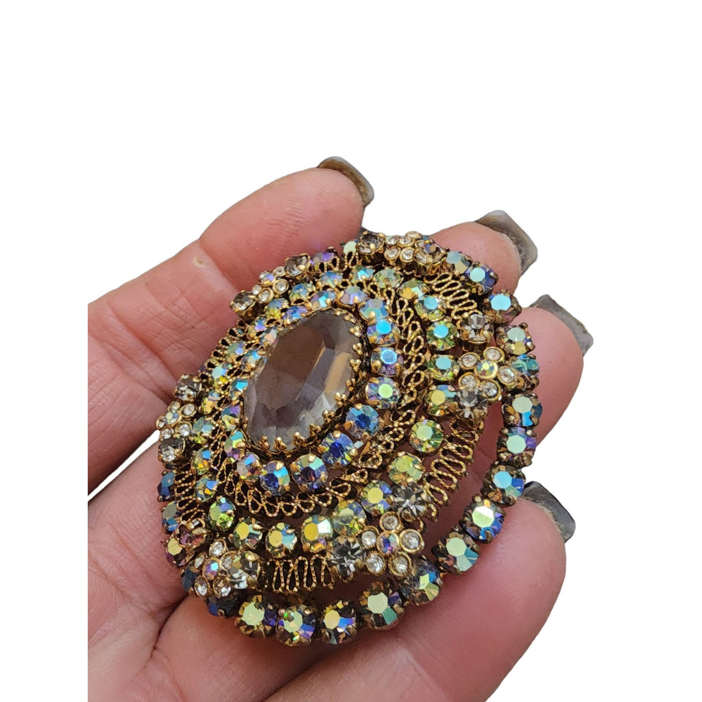 Vintage Rare Spectacular Dazzling Signed Austria Articulating Brooch (A1919)
