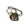 Vintage Enamel & Silver Heart Necklace (A4399)
