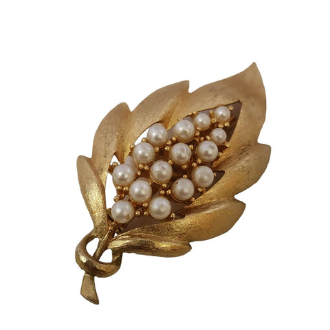 Antique Rare Celluloid Lily of the Valley Rhinestone Brooch (A1923)
