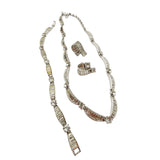 Vintage Signed Trifari Demi Parure Baguette Necklace Set (A497)