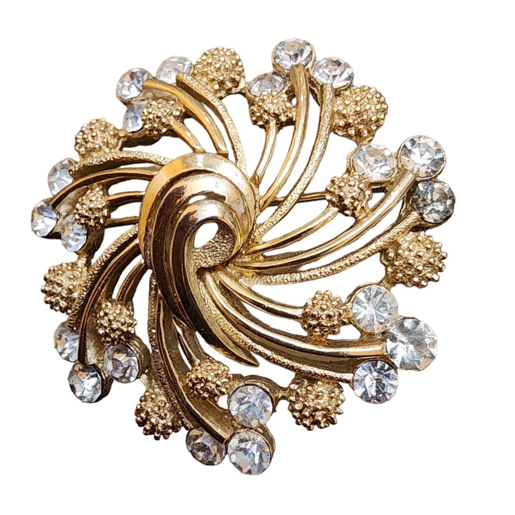 Vintage Signed Trifari Rhinestone Brooch (A1838)