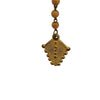Vintage Wood & Acrylic Religious Pendant Necklace (A3688)