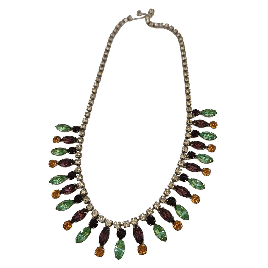 Beautiful Multi Color Well Made Rhinestone Necklace and Bracelet Set (A5765)