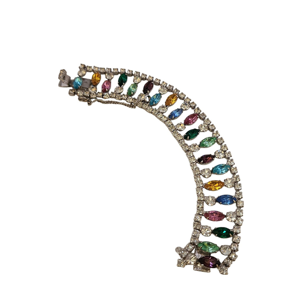 Beautiful Multi Color Well Made Rhinestone Necklace and Bracelet Set (A5765)