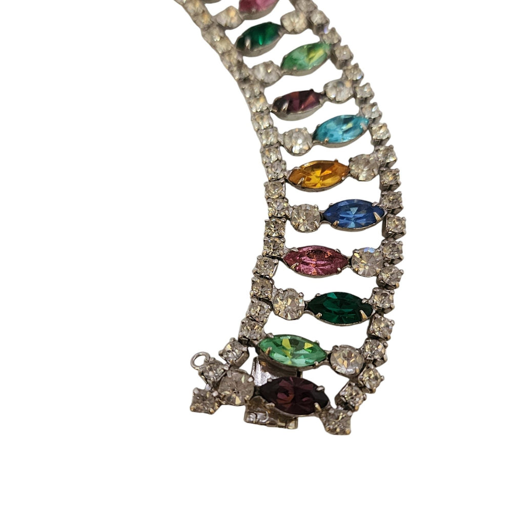 Beautiful Multi Color Well Made Rhinestone Necklace and Bracelet Set (A5765)