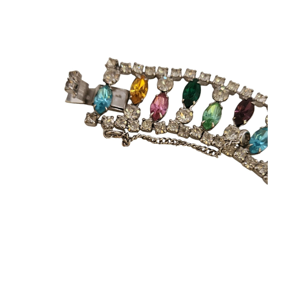 Beautiful Multi Color Well Made Rhinestone Necklace and Bracelet Set (A5765)